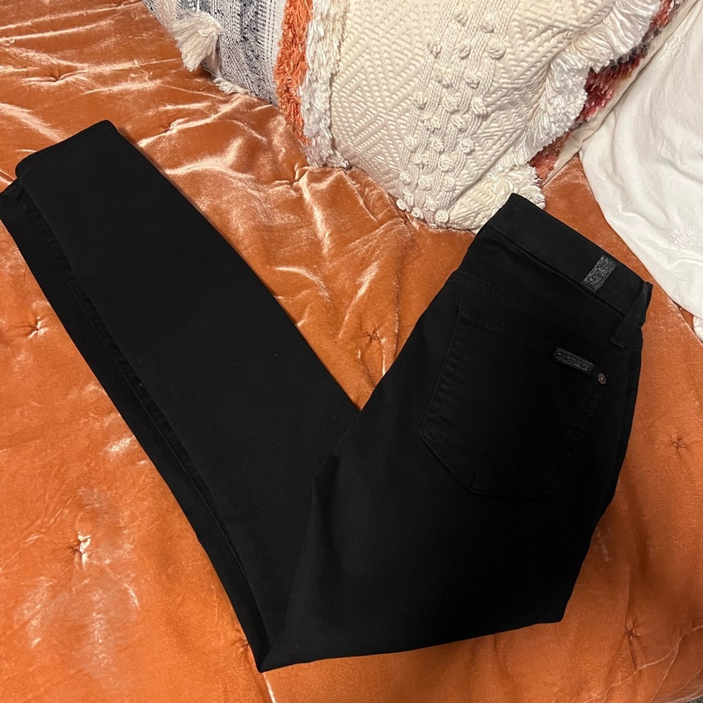 7 For All Mankind Black Skinny Jeans